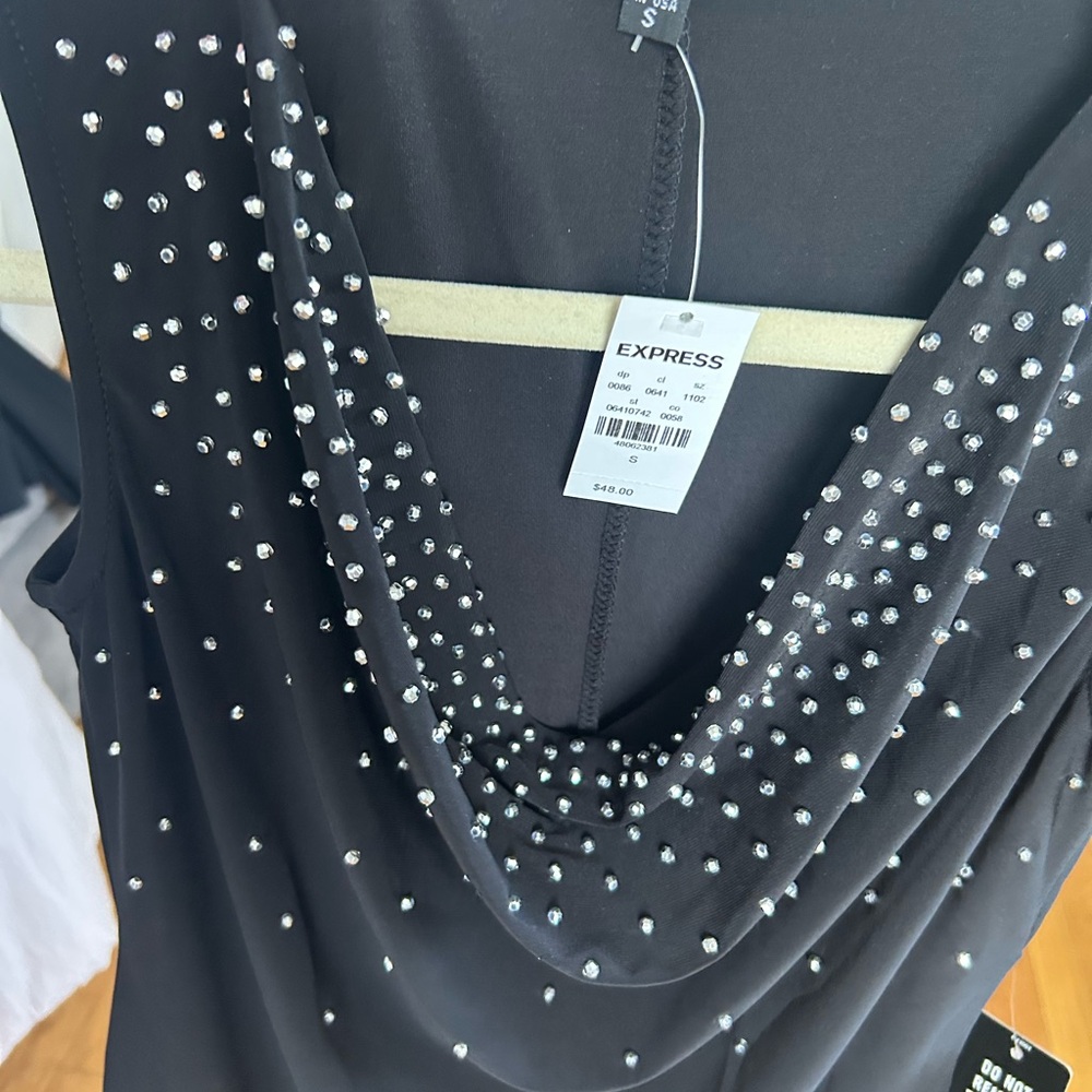 Express Black Embellished Tank Top